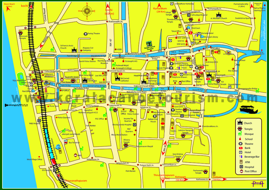 Alleppey Town Map